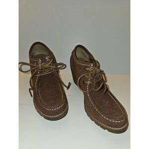 Sperry Brown Suede Wedge Lace-Up Shoes